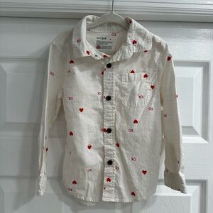 Boys 4T Valentine’s Day XO long sleeve button down Cat & Jack